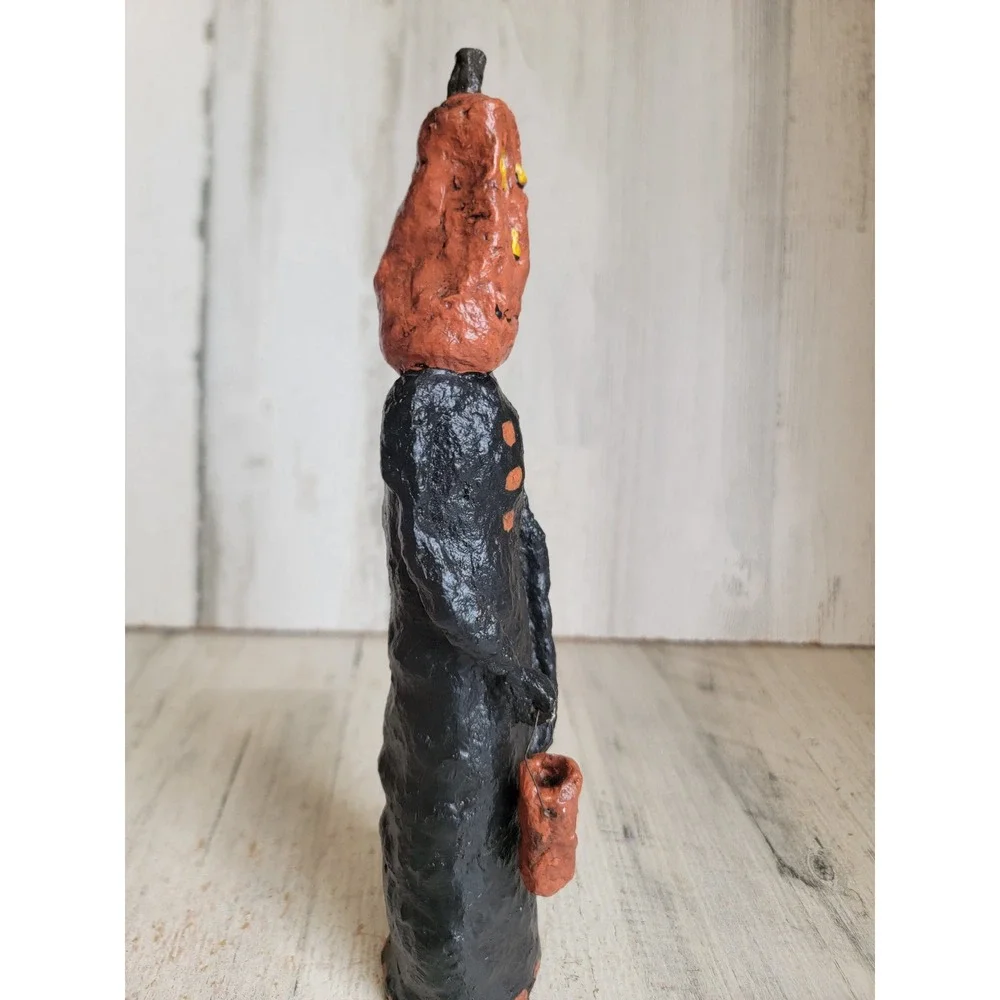 Jack O'Lantern folk art skinny trick or treat Halloween pumpkin home decor